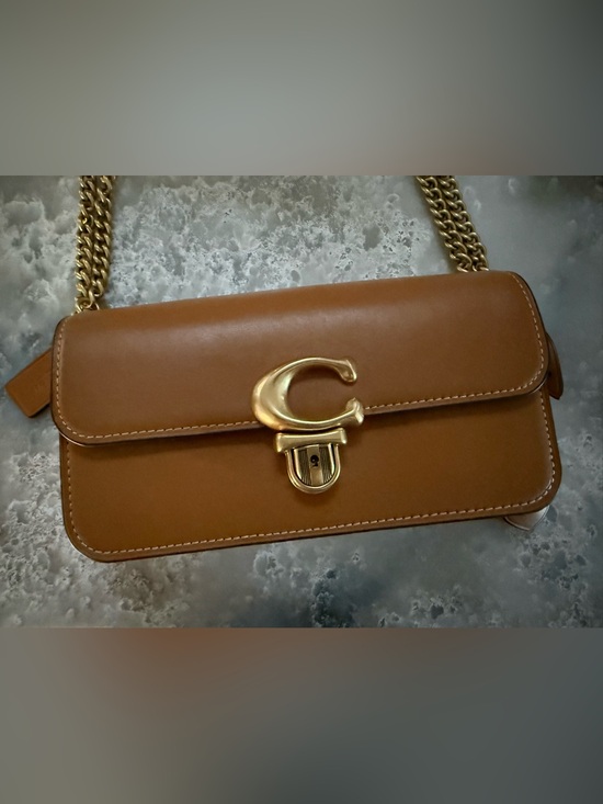 Coach Handbags - Coach Tan Leather Crossbody with Gold 'C' Turnlock